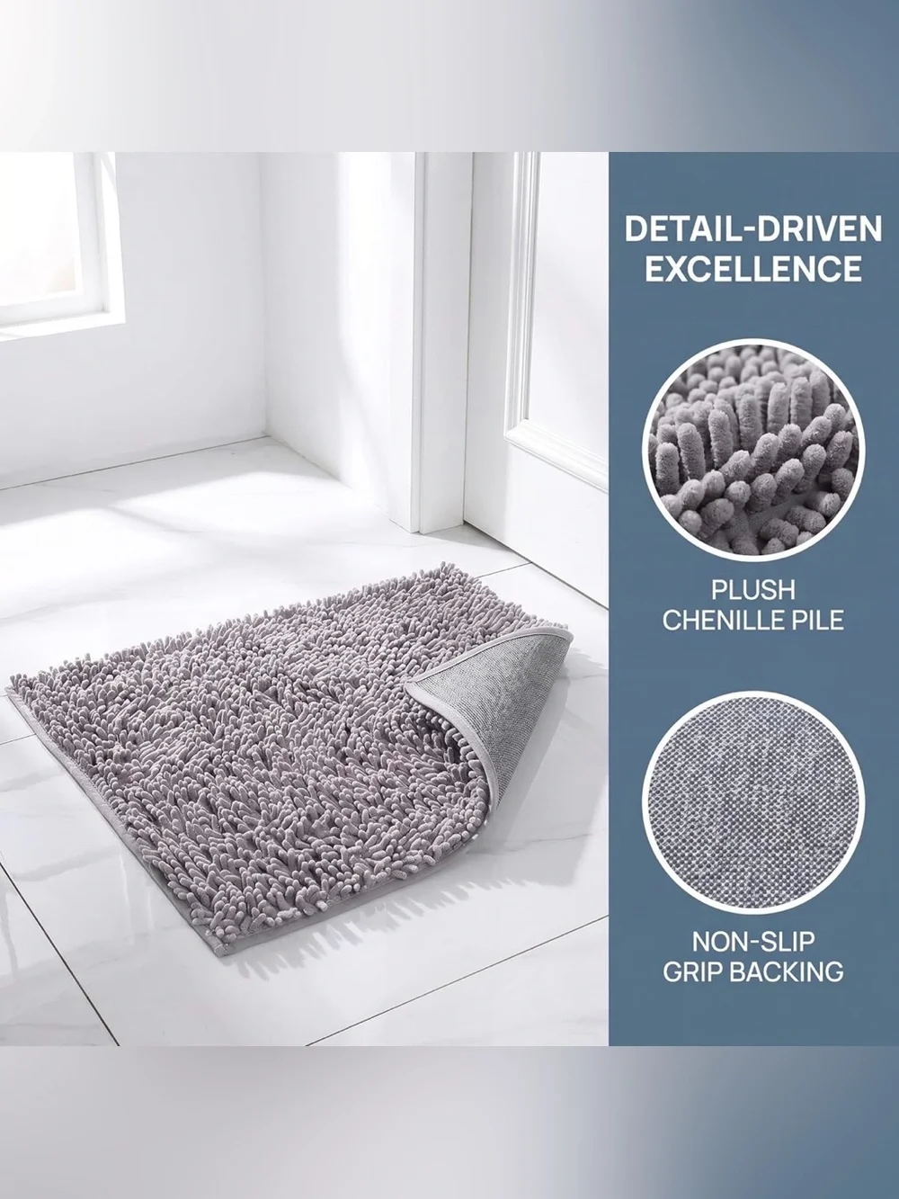 💞 New Plush Soft & Absorbent Gray  Puppy Dog Pet Mat